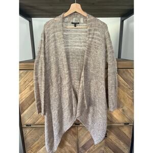 Eileen Fisher Baby Alpaca and Wool Loose Weave Waterfall Cardigan Small Petite